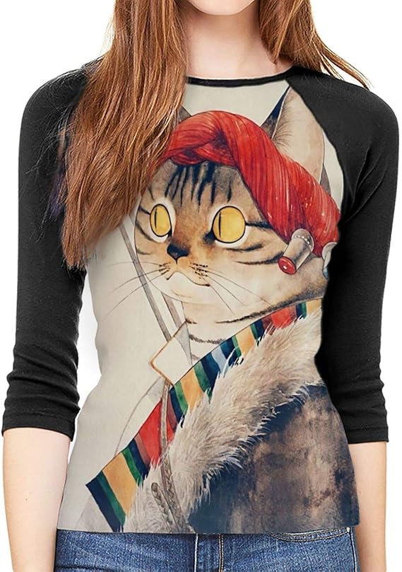Amazon Co Jp Skydoor J Tシャツ レディース 長袖 猫 ネコ キティ ニャー フィッシング ファッション トップス カジュアル オシャレ 丸首 ネック シンプル 秋 スポーツウェア シンプル 吸水速乾 日常用 服 ファッション小物