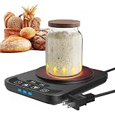 Sourdough Starter Warmer with Temperature Display,Sourdough Warming Mats 100℉ Electric Heating 12 Hours Timing Function Sourdough Heating Mat Bread for Baking Supplies Kitchen Bakers (Black)