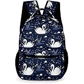 Homieblanket Swan Backpack for Kids Girls Boys School, 16 Inches Cute Swans Theme Bookbag, Adjustable, Lightweight, Large Capacity, Colorful Daily Casual Backpacks
