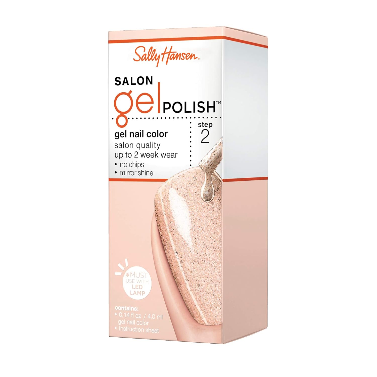 Sally Hansen Salon Pro Gel Nail Polish Lacquer, Karat Cake, 0.24 Fl. Oz.
