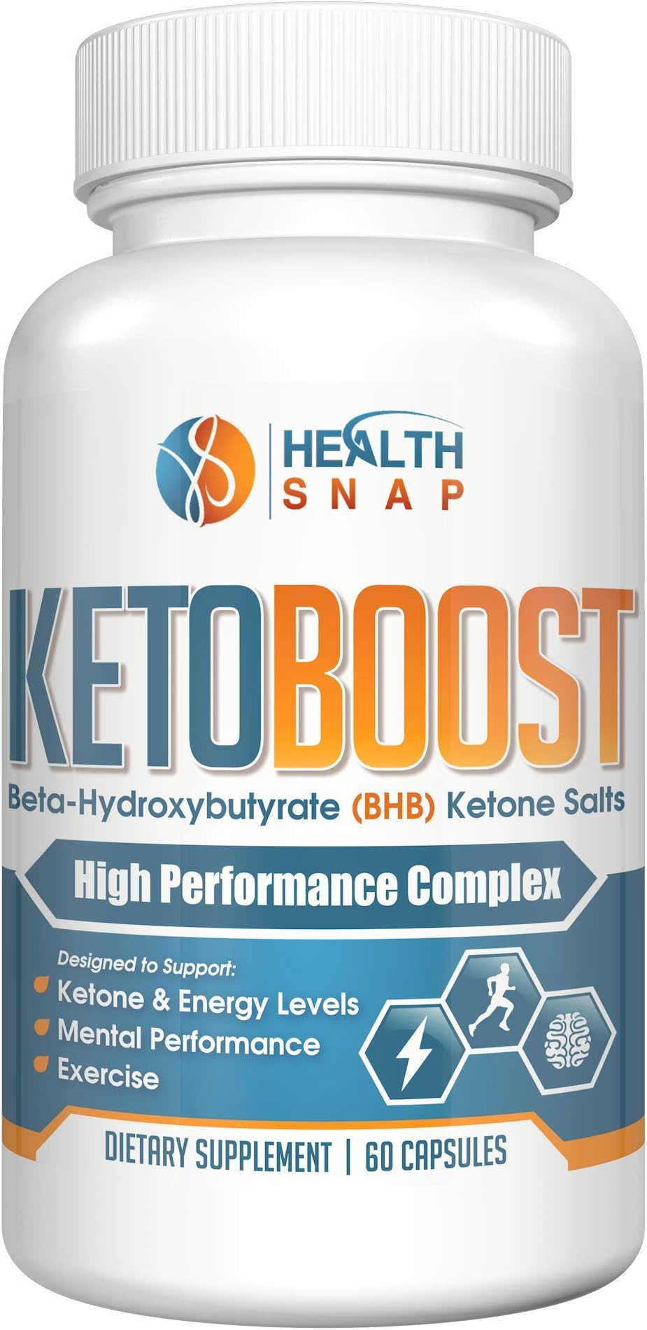 Keto Boost Exogenous Beta-Hydroxybutyrate (BHB) Ketones Salts – Maximizes Energy Levels for Peak Fat Burning Weight Loss and Mental Performance (60 Capsules) - Free Keto eBook Included