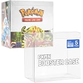HTRYBNES 5 Pack Clear PKMN Booster Box Protector Case, 0.5mm Thick | PET Plastic Display Cases for Sealed Booster Boxes &ndash; PET Protective Storage for PKMN Collectors, Scratch &amp; Dust Protection