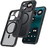 MAKAVO Magnetic for Nothing Phone 4A Pro Case [Compatible with MagSafe] Translucent Matte Shockproof Phone Case with Camera Cover, Slim Thin Yet Military Grade Drop Proof Silicone Bumper Case, Black