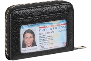 SENDEFN Leather Wallet Women RFID Blocking Small Compact Wallets Credit Card Holder with ID Window