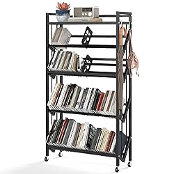 ybaymy Book Carts with Wheels Library Rolling Book