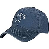 Wisedeal Women's Cute Cat Hat for Cat Lover, Vintage Distressed Adjustable Washed Baseball Cap for Men Women