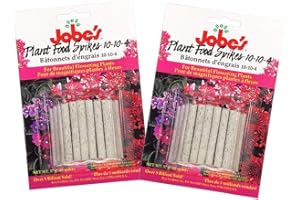 Jobe's Flowering Houseplant Indoor Fertilizer 10-10-4 Food Spikes, (2 x 30 Pack)