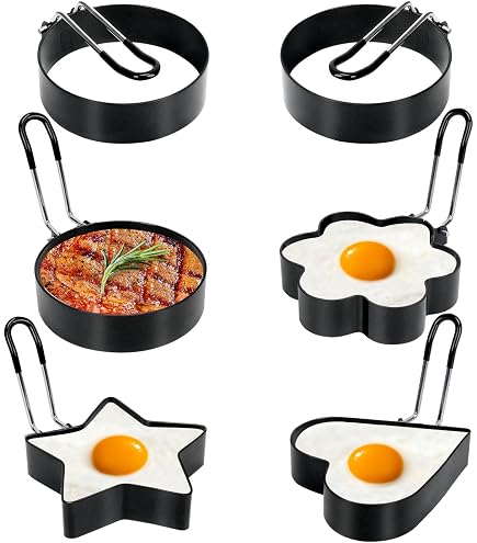 2 Moules à œufs Ronds 3 Pouces - Acier Inoxydable Antiadhésif, Avec Brosse - Pour œufs Frits Parfaits