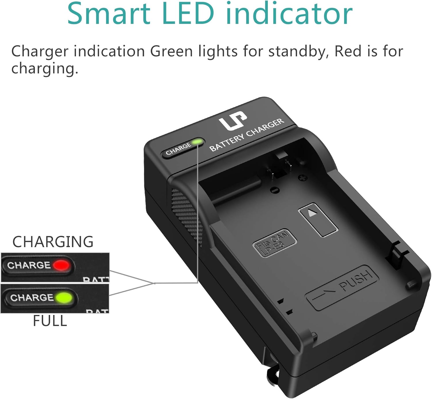 LP-E8 Battery Charger, LP Charger Compatible with Canon EOS Rebel T2i, T3i, T4i, T5i, 550D, 600D, 650D, 700D, Kiss X4, X5, X6i, X7i Cameras & More (Not for T2 T3 T4 T5) : Camera & Photo