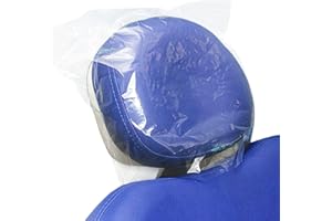 EZGOODZ Disposable Headrest Covers for Dental Chair, 10 x 14 Inch. Pack of 250 Clear Plastic Dental Chair Covers. Waterproof Polyethylene 0.7 mil Dental Head Rest Cover for Salons & Dental Chairs