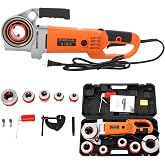 Electric Pipe Threader, 2300W Pipe Threading Machine Pipe Thread Cutting Tool Pipe Threading Kit with 6 Dies (2'', 1-1/2'', 1-1/4'', 1'', 3/4'', 1/2'') for Plumbing Installation Construction Sites