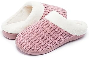 Apolter Women's Comfort Memory Foam Slippers Plush Fleece Lined House Slippers for Indoor Outdoor