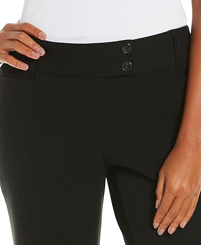 Rafaella Women's Regular Curvy Fit Gabardine Bootcut Dress Pants