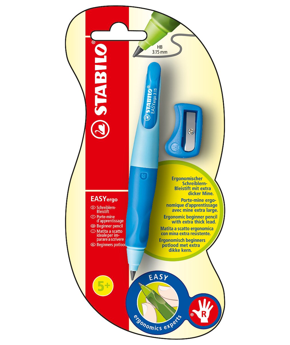 Stabilo EASYergo 3.15mm Right Handed Retractable Pencil - Light Blue/Dark Blue