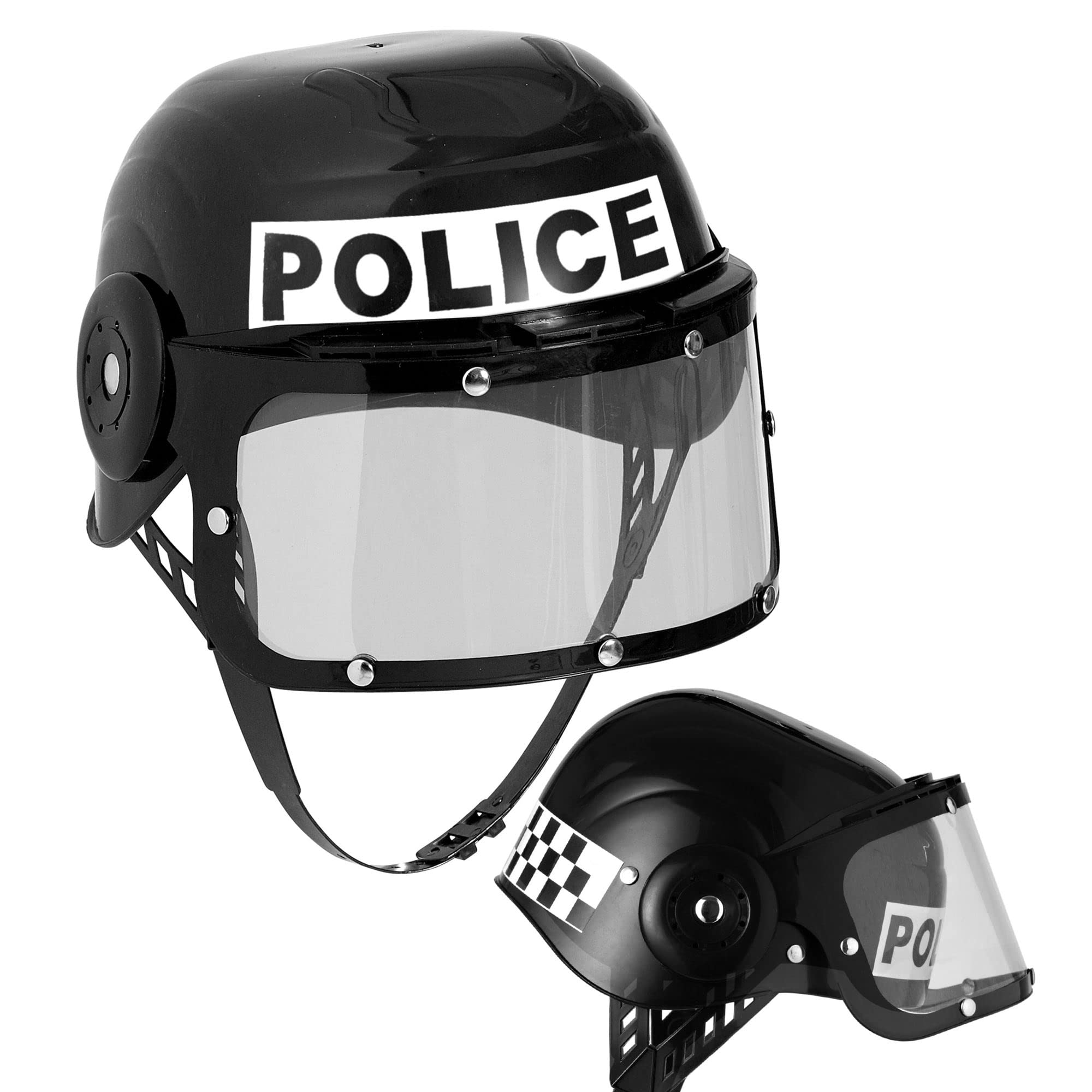 Riot Police Helmet Hard Plastic Accessory for Police Policeman Fancy Dress