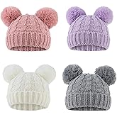 Yuoahcn Baby Girl Beanie Winter Baby Boy Hat with Pom pom Warm Infant Knitted Hats Toddler Kid Beanies