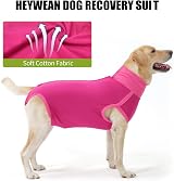 HEYWEAN Dog Recovery Suit Post Op Bodysuit for Neutering Spay Recovery view 5