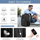 WENIG 50L Extra Large Backpack USB Port Anti Theft TSA Travel Laptop Bag 17 Inch view 2