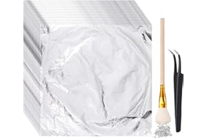 Cunhill 200 Pcs Gold Leaf Sheets for Art Foil Paper Leaf Art Foil Sheets Gilding Brush Thin Paper Craft for Painting Gilding Crafting Decoration,5.5 x 5.5 Inches(Silver)