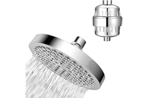 Filtered Shower Head – High Pressure Rain Shower Head with Chlorine & Hard Water Filter, Easy Installation, Luxury Chrome Fin
