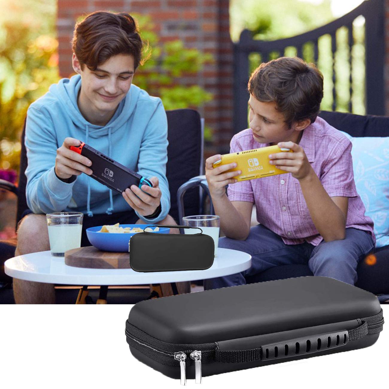 Accessories Kit 9 in 1 for Nintendo Switch Lite, Carrying Case for Switch Lite Come with 8 Game Cartridge, Clear TPU Cover Case, 2.5D Tempered Glass Screen Protector, 4 Pack Thumb-Grip for Switch Lite