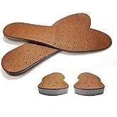 Leather Insole Invisible Increase Insoles 1cm 1.5cm 2cm Height for Casual Sneaker Sport Shoes Men Women (Brown, 8#/10''-1cm Height)