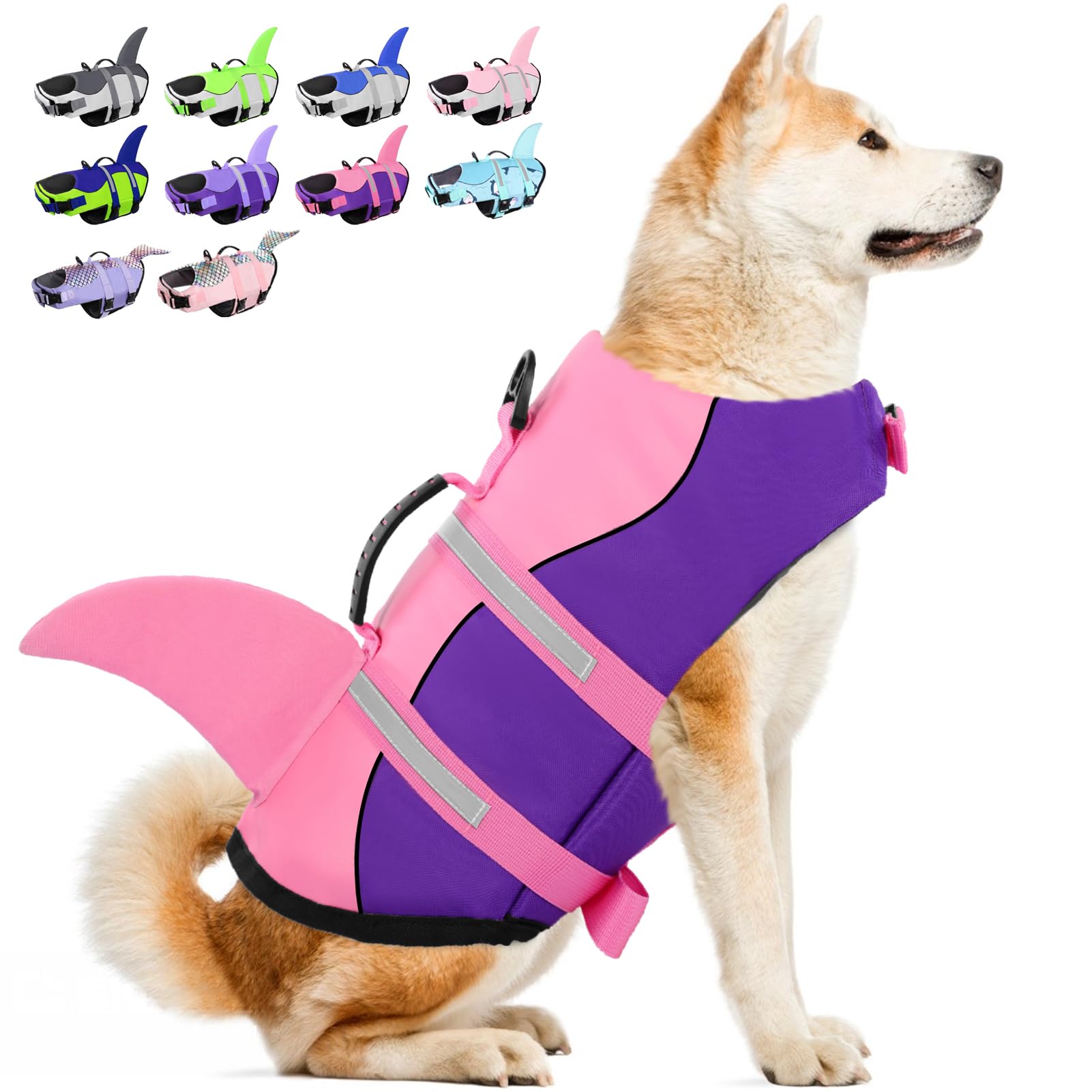 Mklhgty Dog Lfe Jacket, Reflectve Dog Lfe Vest Wth Removable Neck