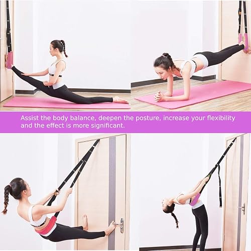 Fitness Yoga Stretching Strap, Adjustable Leg Stretcher Back Bend Assist Trainer, Improve Leg Waist Back Flexibility Home Gym Equipment For Rehab...