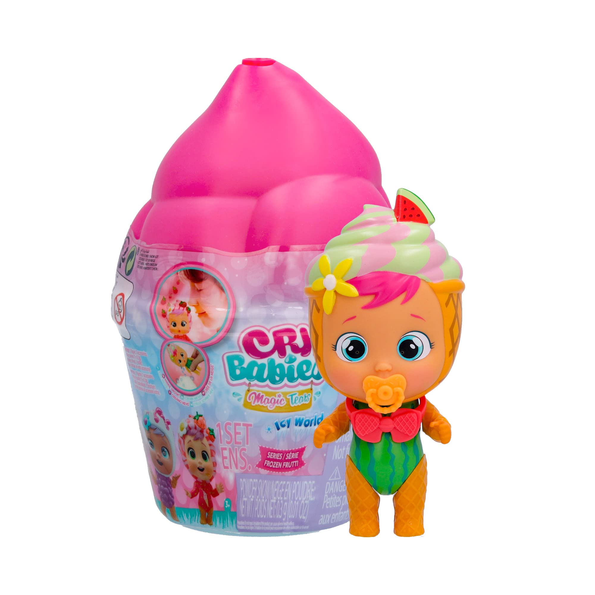 CRY BABIES MAGIC TEARS Icy World Frozen Frutti | Surprise collectible Doll that Smells like Fruit, Cries and makes Snow - Gift toy for kids +3 Years