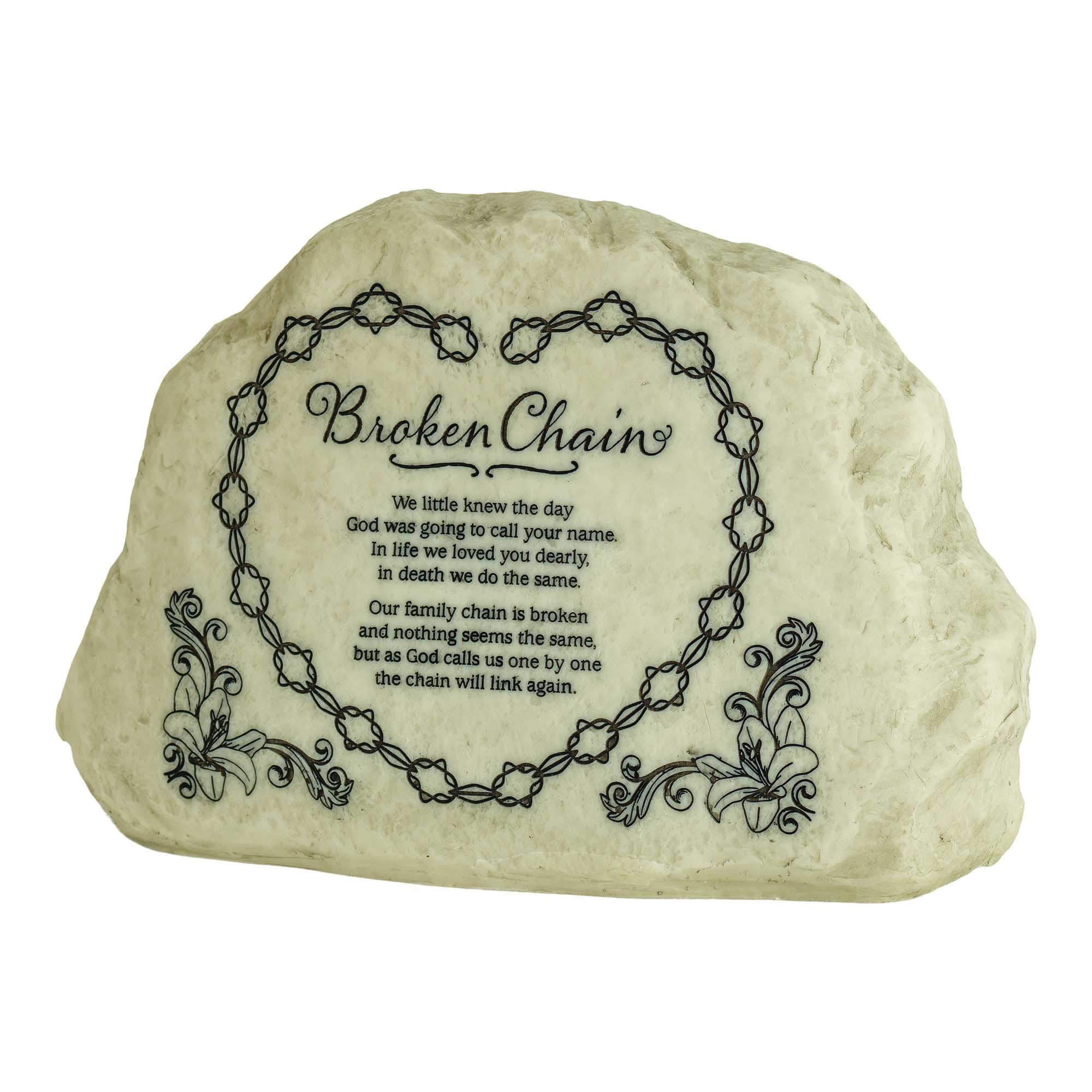 Dicksons Broken Chains Poem Grey Memorial 6 x 9 Resin Outdoor Garden Stone