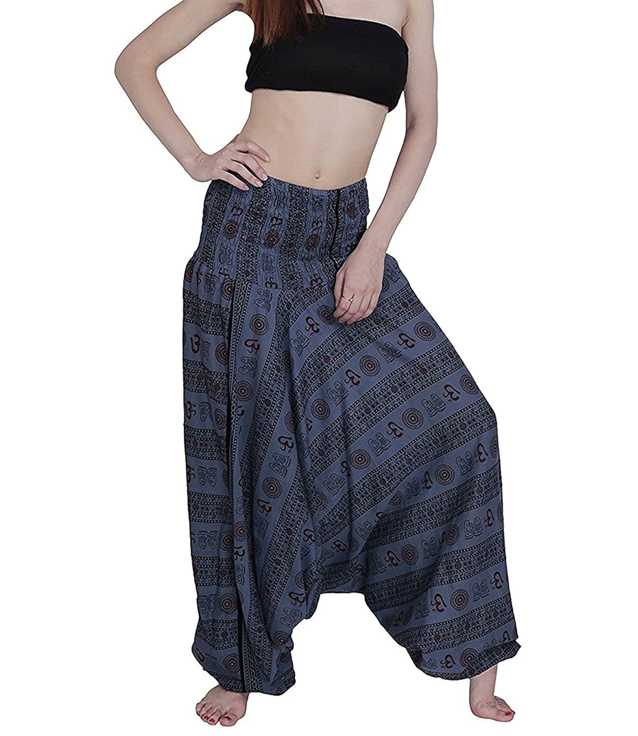 pure cotton block print yoga meditation afghani trouser harem pants for mens & womens