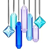 HDCRYSTALGIFTS Crystal Prisms Sun Catchers Hanging, 7PCS Blue Dreams Suncatcher Rainbow Maker Sun Catcher Indoor Window Home Garden Christmas Tree Decor