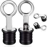 Honoson 2 Pcs Boat Drain Plug Stainless Steel 1 Inch for Drains | Marine Rubber Seal, Boat Plugs Fits Standard Drain Holes, Quick Twist-lock Design, Saltwater Corrosion Resistant
