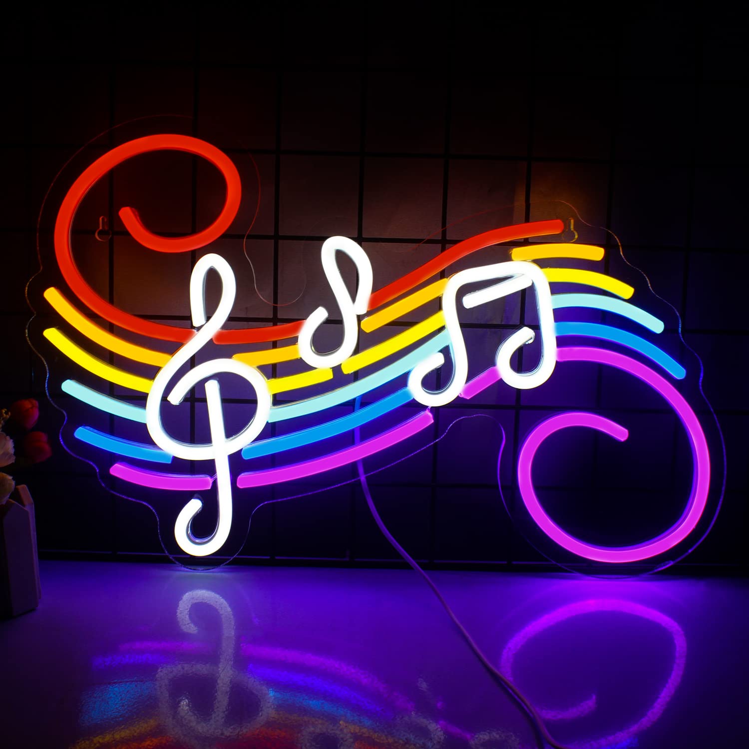 Musical Note Neon Sign LED Neon Light for Wall Decor Musical Note Sign with USB Powered for Bar,Music Party,Nightclub,Studio,Gift — image 1