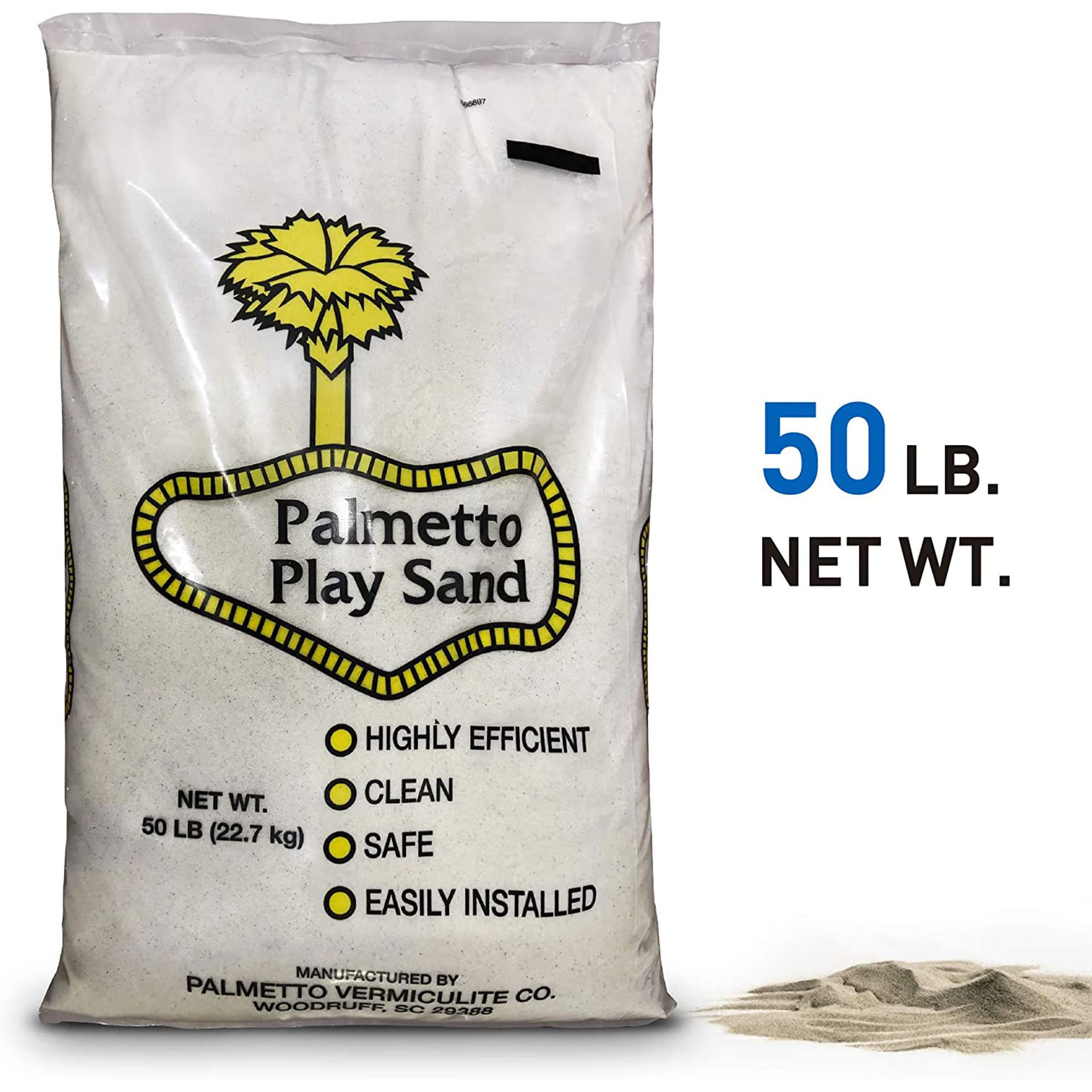 Palmetto Soft Play Sand, Clean & Low-Dust for Sensory Fun, Creme Colored, 50 lbs