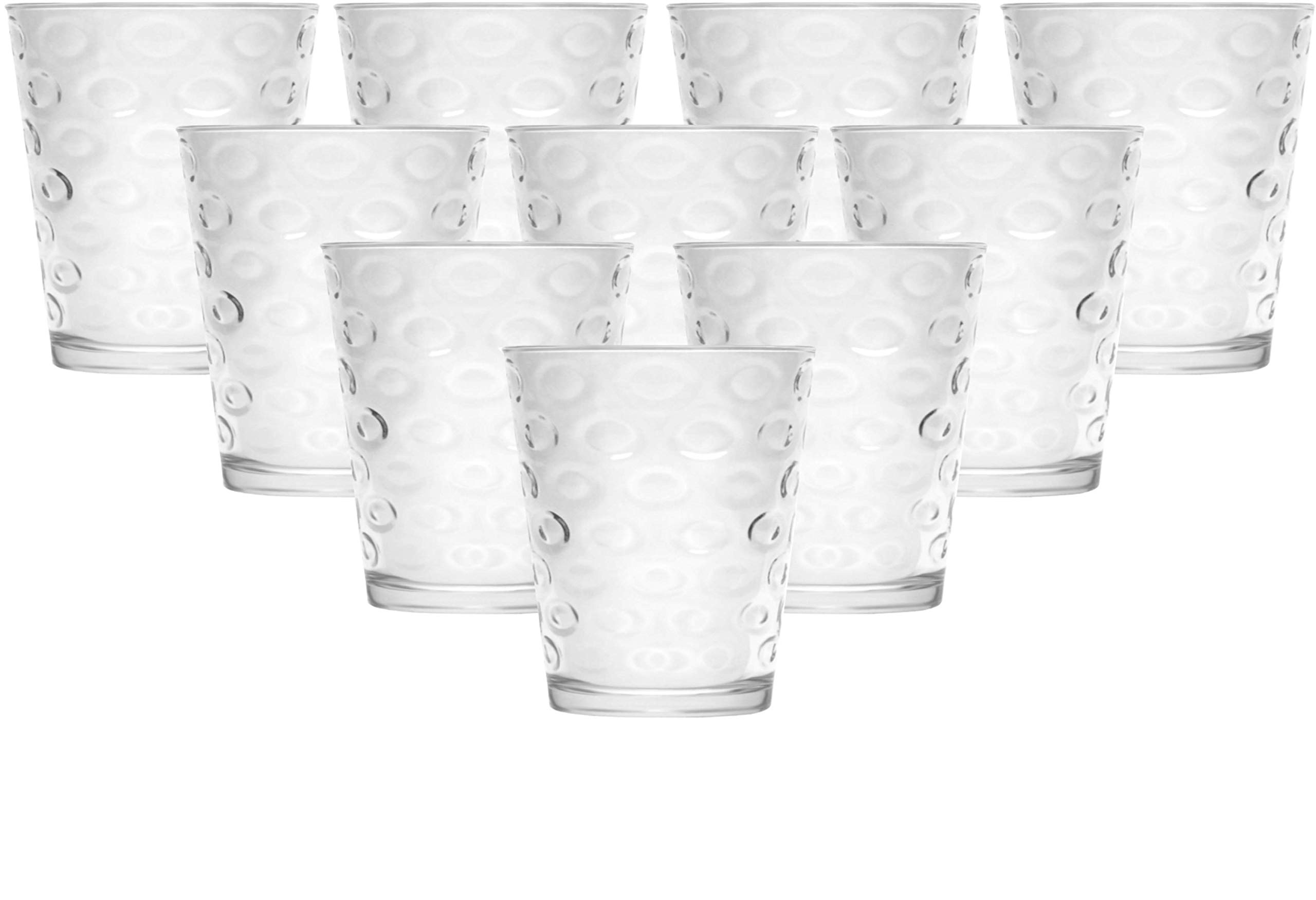 Photo 1 of Circleware Circles Juice Drinking Glasses, Huge Set of 10, Heavy Base Tumbler Beverage Ice Tea Cups, Home & Kitchen Entertainment Glassware for Water, Beer, Whiskey Bar Decor, 7 oz, Clear