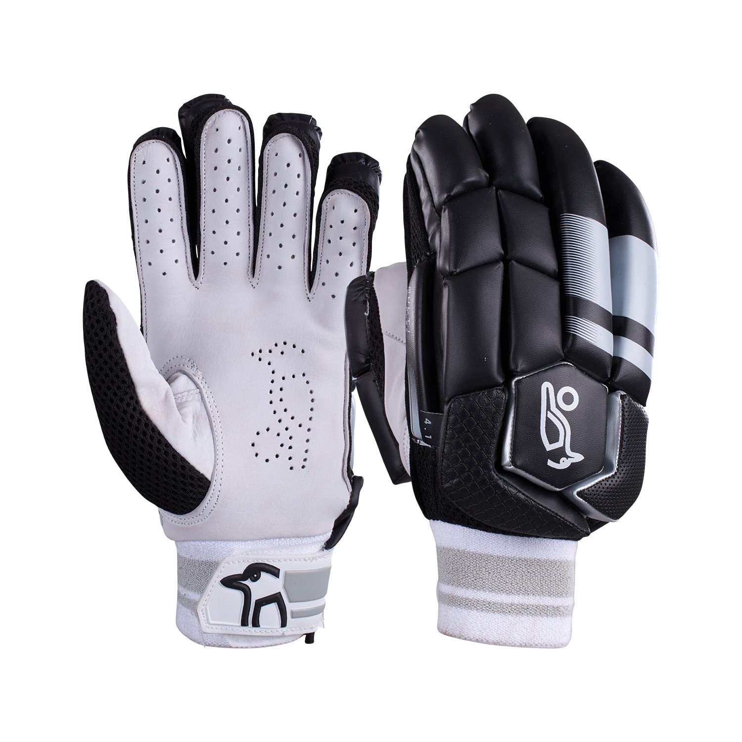 Kookaburra 4.1 T/20 - Black Cricket Batting Gloves- Adult Right Hand