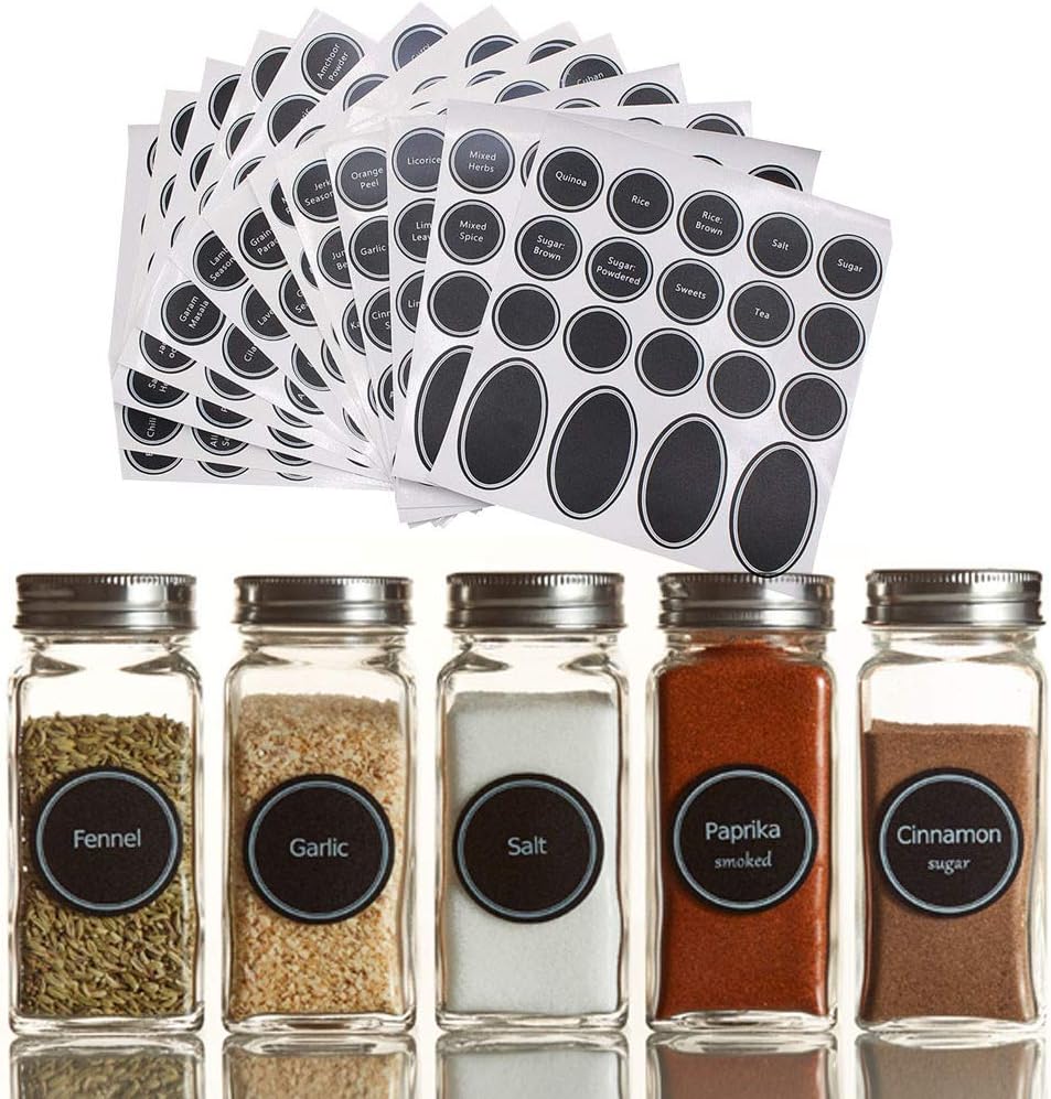 320 Pieces Jar Labels Stickers , Spice and Pantry Printed Label Set