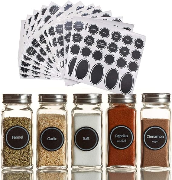 Kitchen Round Condiment Name Printed Labels Stickers More Than 320