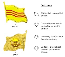 South Vietnam Flag Lapel Pin - Enamel Metal