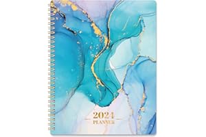 ATTITILL 2024 Planner - 2024 Planner Weekly and Monthly from Jan.2024- Dec.2024, 7.5" x 9.5", 2024 Calendar 12 Month with Thick Paper, 2024 Weekly Planner Spiral Bound