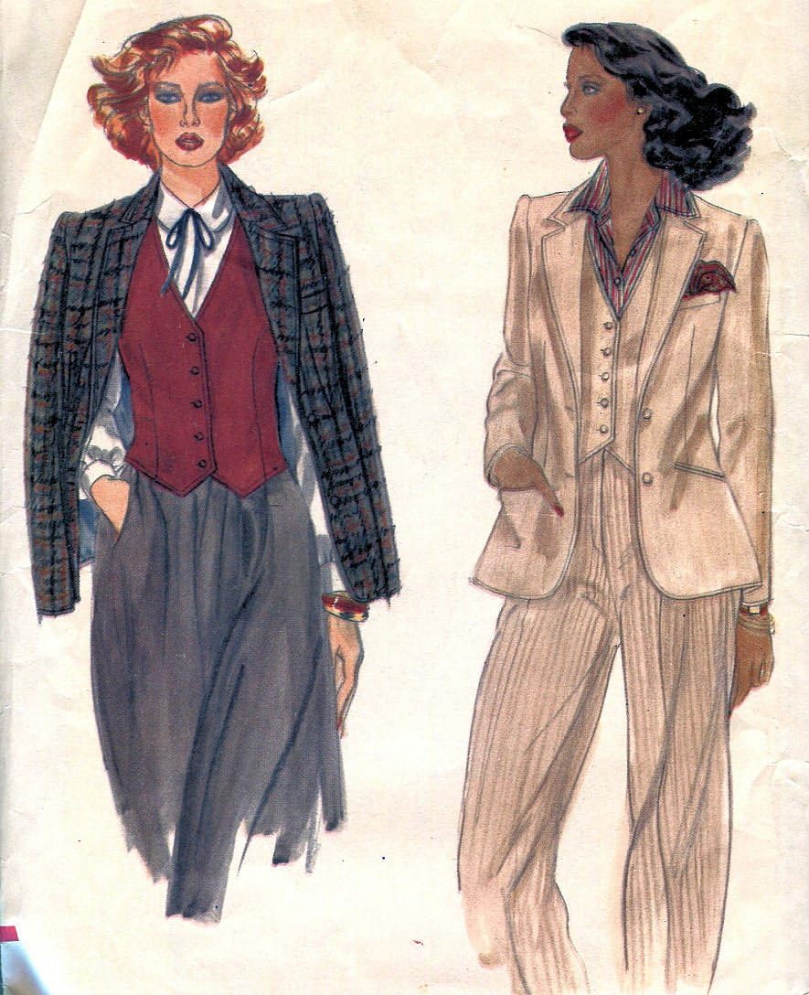 Amazon.com: Vogue vintage sewing pattern 7157 blazer jacket and vest