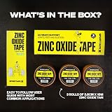 SPORTTAPE 3 Rolls Tan Zinc Oxide Tape 3.8 cm x 10 m Rigid Rayon Support view 6