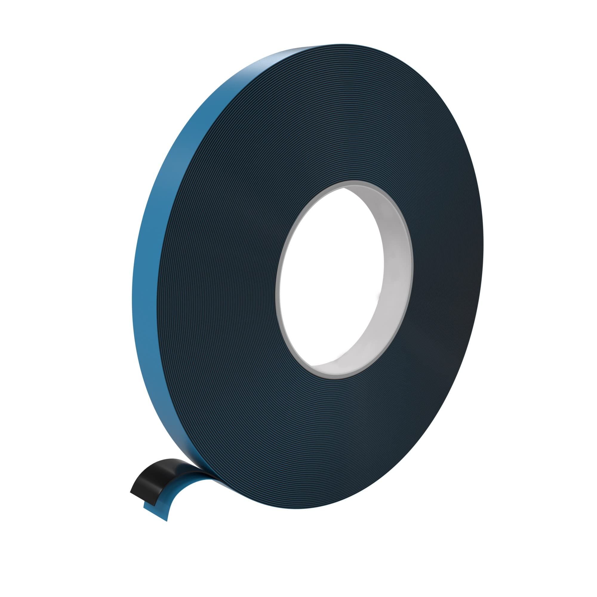 Wooden World - Double side Foam tape PE - Black foam - 1 mm Thick 6 mm width and 50 m long - Blue spacer