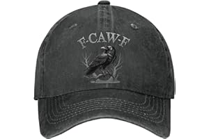 bamgen F-Caw F Funny Black Bird Hats for Mens Classic Washed Distressed Baseball Caps