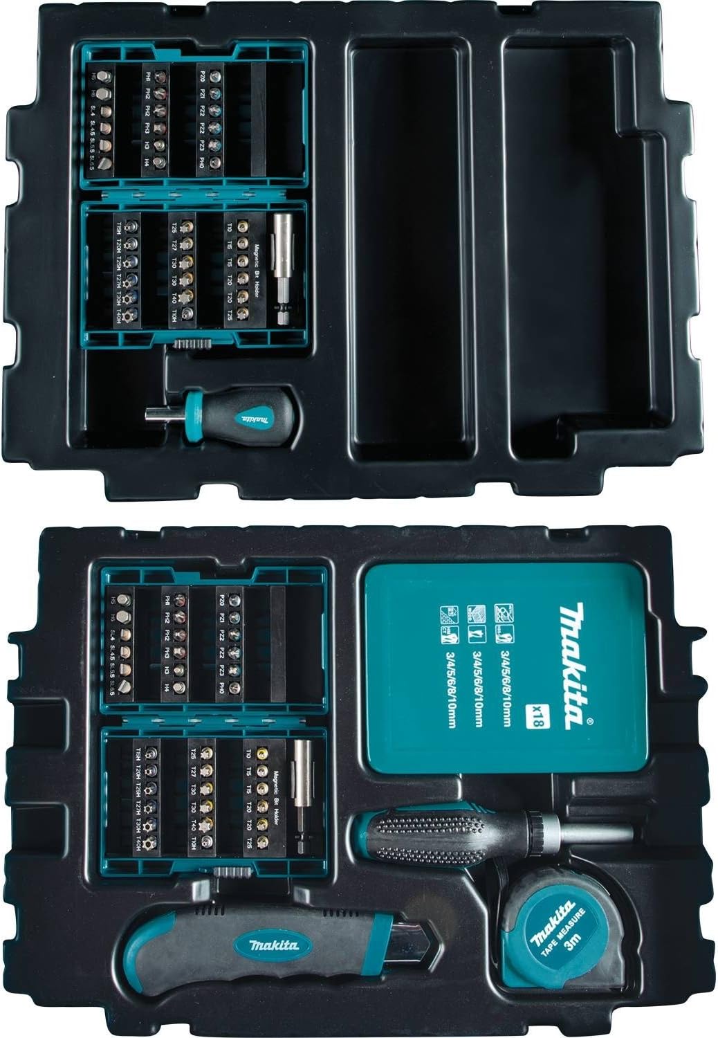 Makita B-49725 Makpac 96-Piece Drill bit Set, Blue, 15x210 mm