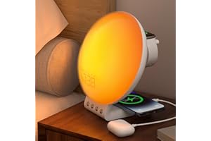 Dekala Sunrise Alarm Clock Wireless Charging for iPhone 14 13 12 Apple Watch AirPods Samsung, White Noise Sleep Sounds Machine Nursery Night Light for Heavy Sleeper Kid, Touch & Button Control