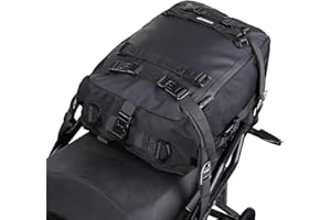 abamita Motorcycle Tail Bag 20L Waterproof Motor Pannier Travel Luggage Motorbike Rear Rack Trunk Storage Professional Accessories-Black