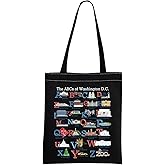 MNIGIU Washington DC Alphabets Tote Bag Washington DC Souvenir Gift Washington DC Welcome Bag