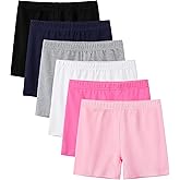 YERIOK 6 Pack Girls Bike Shorts Cotton Girls Shorts Cartwheel Clothes for Kids Under Dress Dance Multi-Color